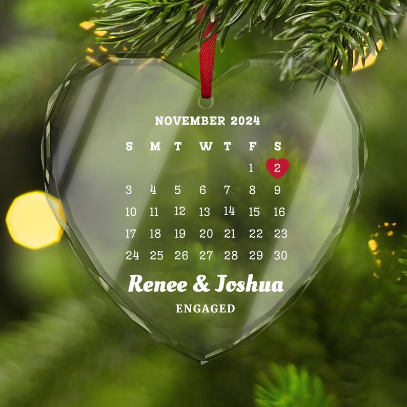 2024 Personalized Christmas Hanging Ornament, Engaged Engagement Gift