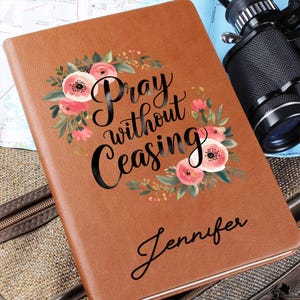 Benutzerdefiniertes Journal für Enkelin, personalisiertes Gebetsbuch aus Leder, christliches Bibelstudiengeschenk, Taufe Journaling
