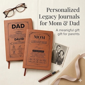 Set di diari personalizzati per i genitori, "Raccontami la tua storia", libri dei ricordi per mamma e papà, regalo di famiglia da parte dei figli. immagine 14