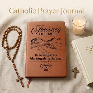 Class of 2026 Prayer Journal, Personalized Christian Graduation Gift from Parents, Leather Notebook for College Student image 12