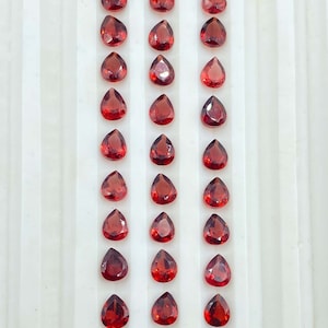 Natural Pear Faceted Red Garnet Lot: 14.65 Carats,5x4 mm