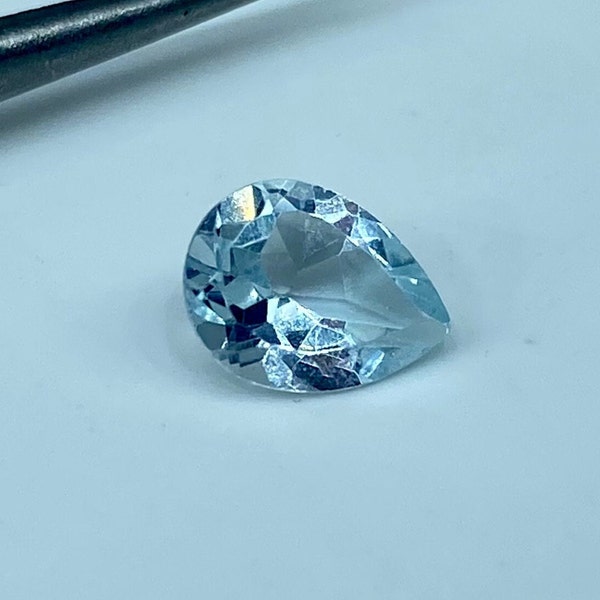 Pierre taillée de topaze bleue naturelle, topaze bleue naturelle, topaze bleue lâche, pierre précieuse, fabrication: 8x6x3 mm, 1,20 carats