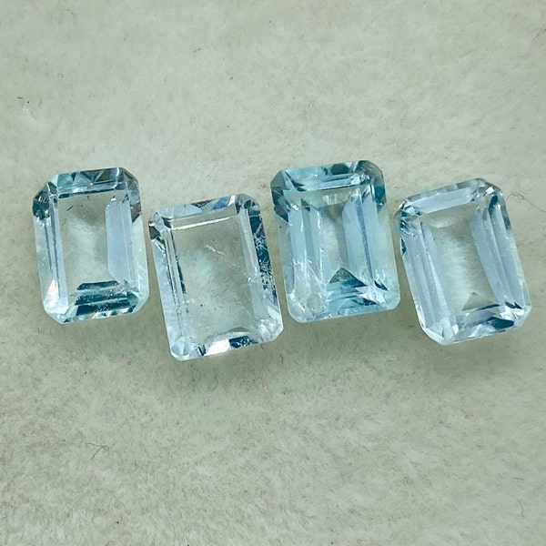 Pierre taillée de topaze bleu clair naturelle, topaze bleu clair naturelle, topaze bleue en vrac, pierre semi-précieuse, fabrication : 7x5x3mm-8x5x4mm, 7,25 carats