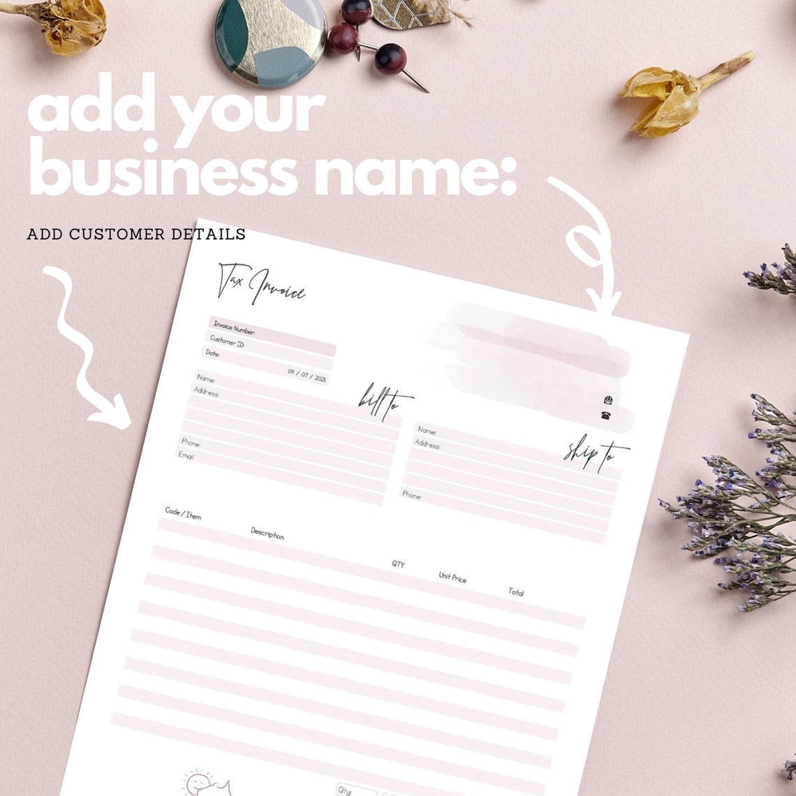 Editable PDF Tax Invoice | Printable &amp; Editable | Professional Tax ...