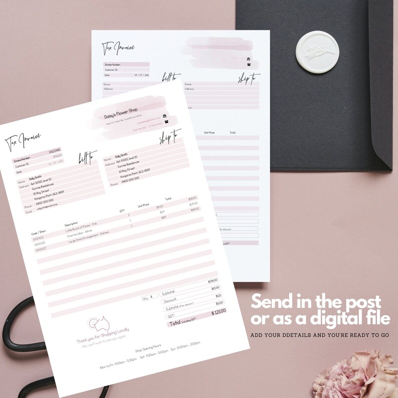 Editable PDF Tax Invoice | Printable &amp; Editable | Professional Tax ...