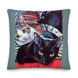 I Tawt I Taw Two Puddy Tats! Cat Pillow, 2-Sided, Kitty Pillow, Kitten Pillow, Custom Pillow, Cat Gift, Personalized Pillow, Kitten Gift