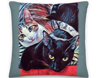 Eu Tawt Eu Taw Duas Tatuagens de Puddy! Travesseiro de gato, 2 lados, travesseiro de gatinho, travesseiro de gatinho, travesseiro personalizado, presente de gato, travesseiro personalizado, presente de gatinho