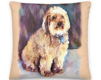 Stella The Golden Doodle Pillow, Dog Pillow, Custom Pillow, Golden Doodle Gift, Golden Doodle Decor, Christmas Gift