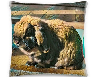 Bugsy Seagle The Bunny Color-WhisperGothic, Hasenkissen, Hasenkissen, 2-seitiges Kissen, Individuelles Kissen, Hasen Geschenk, Hasen Geschenk