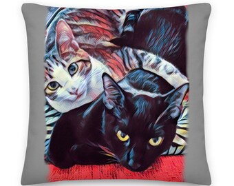 Eu Tawt Eu Taw Duas Tatuagens de Puddy! Almofada de gato em Nobel, 2 lados, almofada de gatinho, almofada de gatinho, almofada personalizada, presente de gato, almofada personalizada