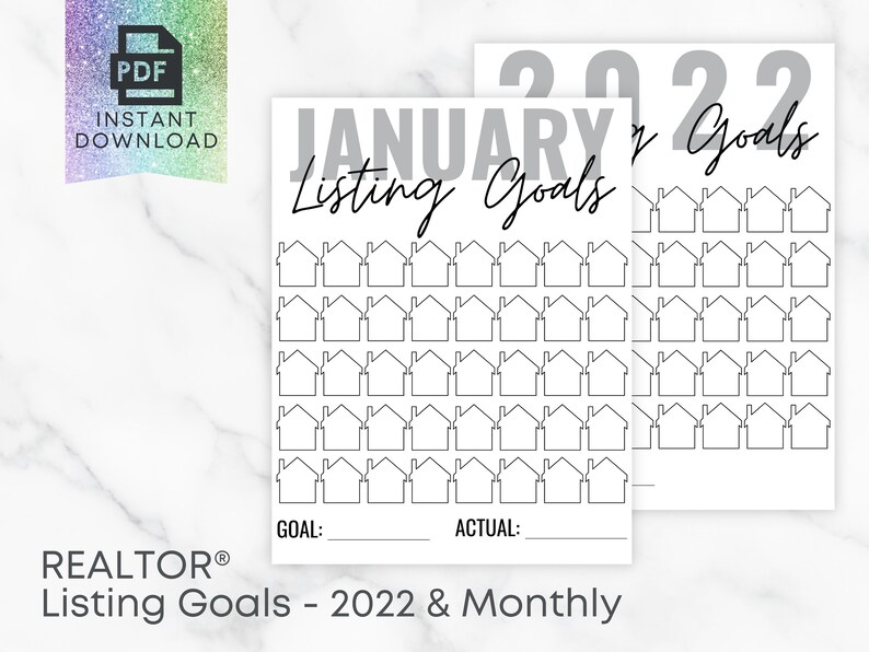 Realtor® Listing Goal Planner Page 2022 Real Estate Goal PDF Etsy