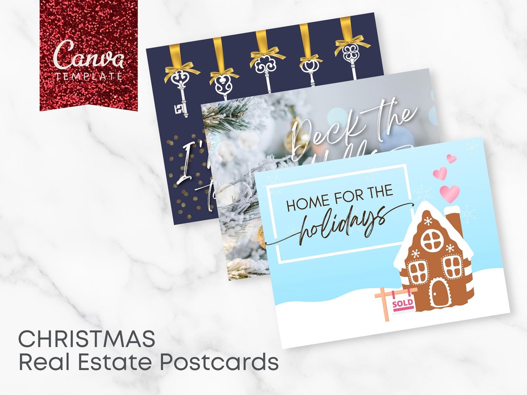 Real Estate Holiday Postcards for Realtors® Christmas Canva Template Etsy
