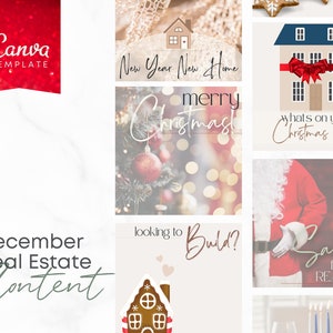 Real Estate December Social Media Content for Realtors® - Christmas | December | Winter | Canva Template | Monthly Posts