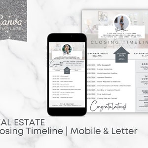 Real Estate Closing Timeline | Printable Letter Size & Mobile Textable Versions