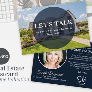 Home Valuation Postcard for Seller Lead Generating | For Real Estate Professionals | REALTOR® Canva Template
