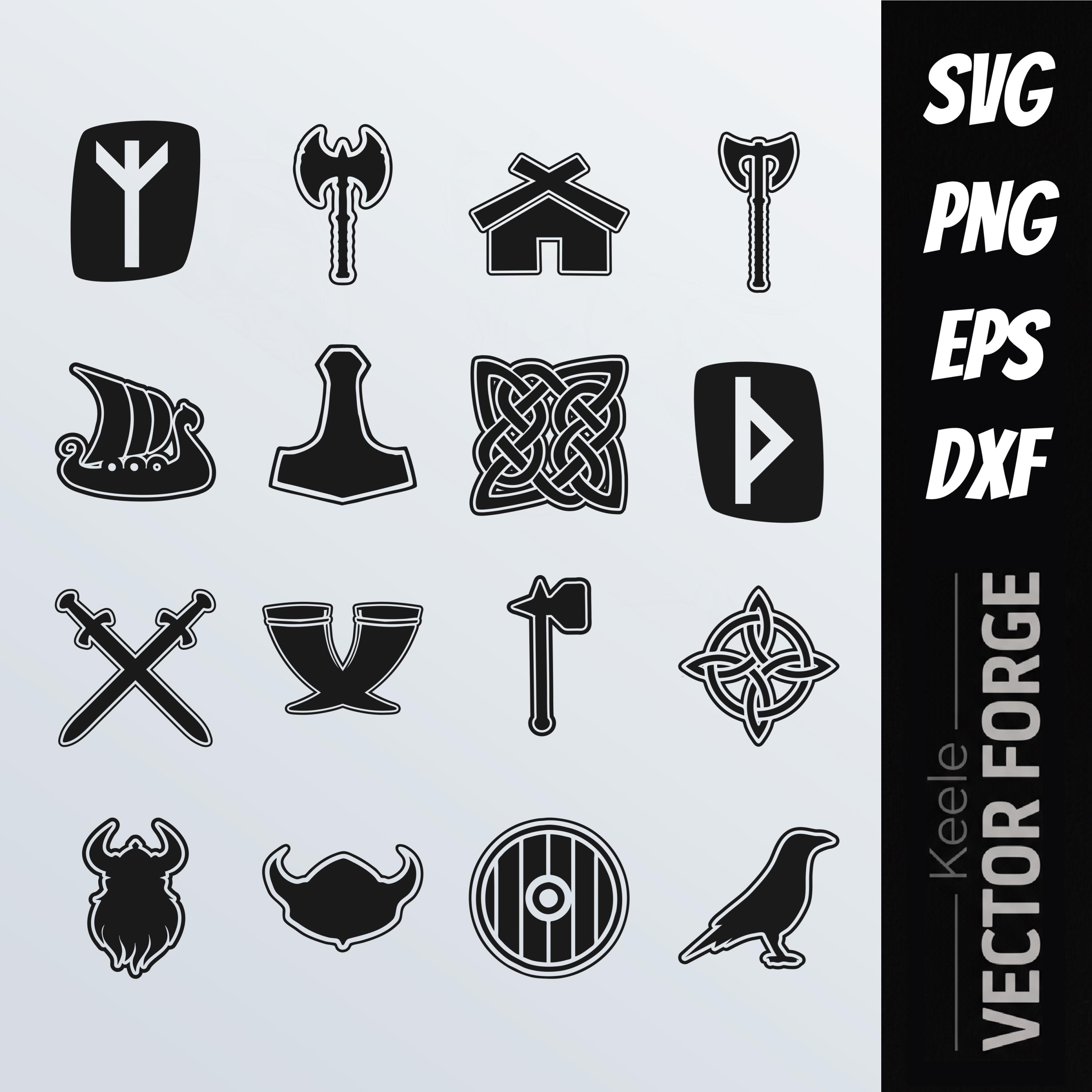 Viking Theme Icons Norse SVG Digital File - Etsy