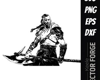 Arquivo digital vetorial SVG de guerreiro viking