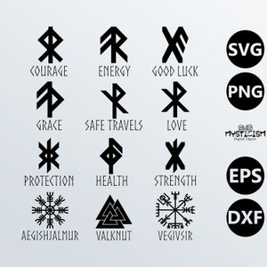 Clipart vectoriel SVG, runes et symboles Viking scandinave Bindrunes