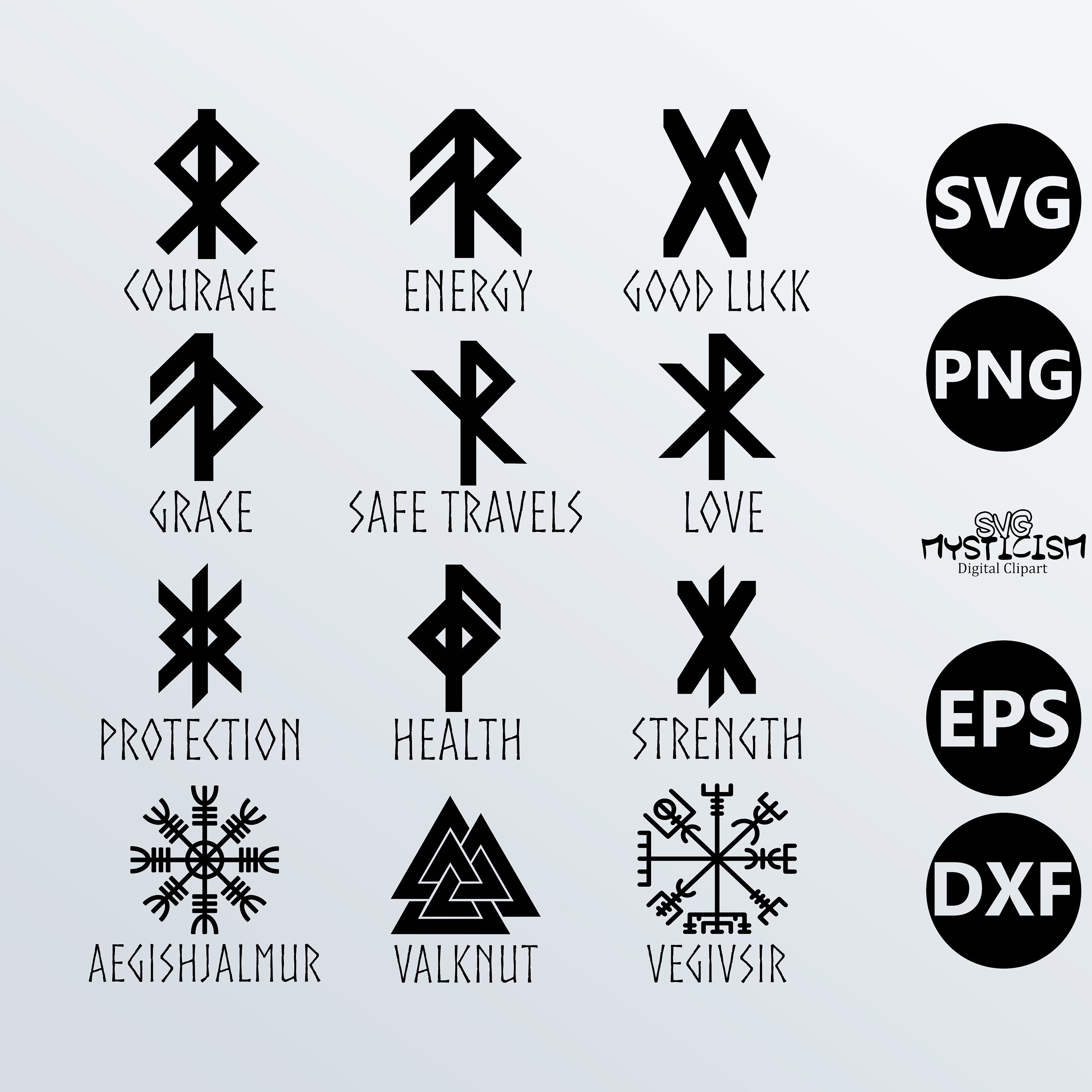 Buy Bindrunes Norse Viking Runes And Symbols Svg Vector Clipart, Clip ...