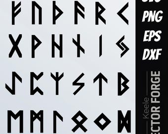 Clipart vetorial SVG de runas nórdicas vikings do Futhark Antigo