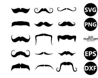 Mustache Bundle SVG Vector Digital Clipart