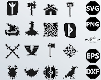 Viking Theme Icons Norse SVG Digital File