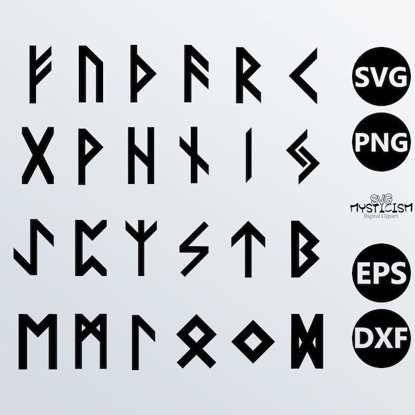 Elder Futhark Norse Viking Runes SVG Vector Clipart