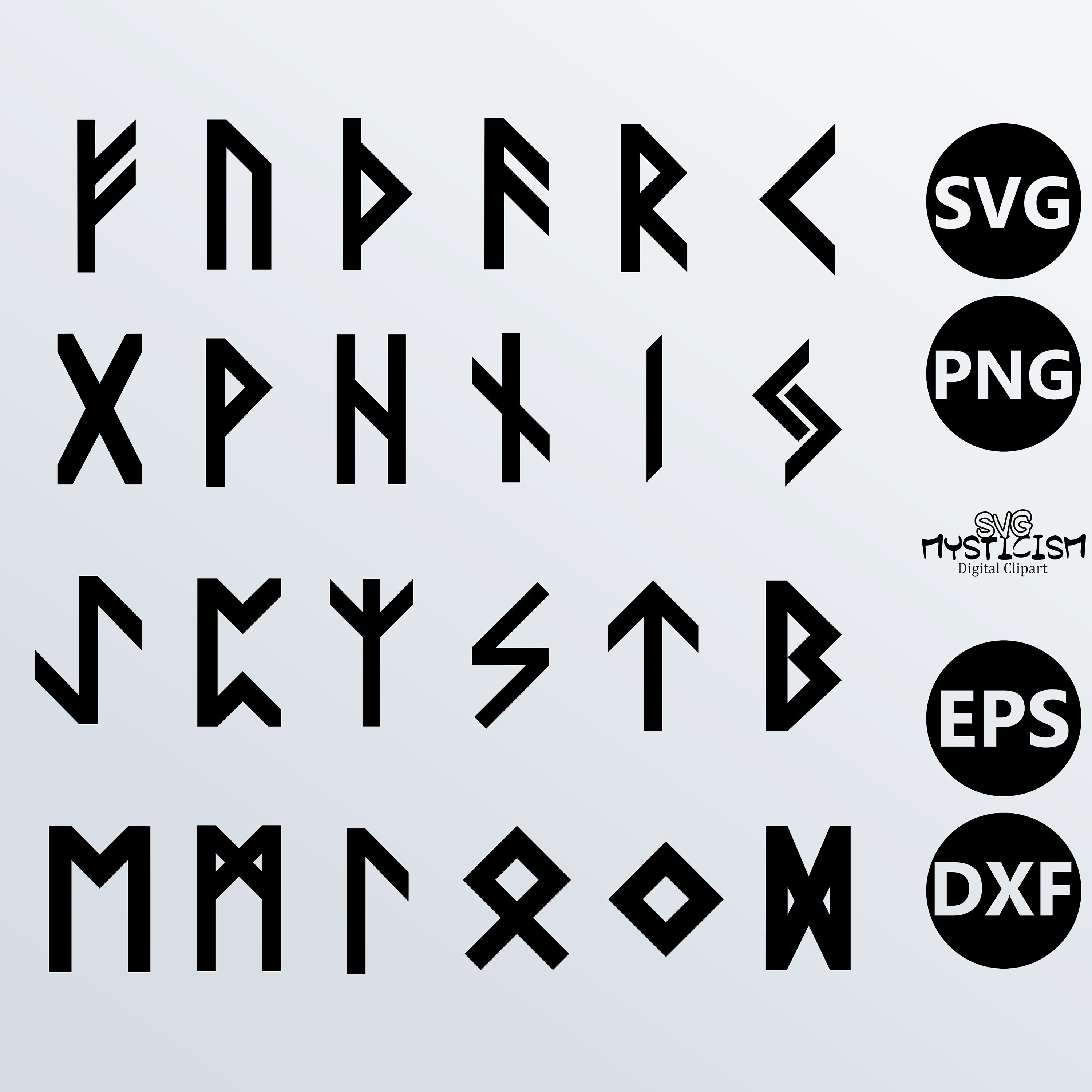 Alfabeto De Runas: El Diseño Vectorial Elder Futhark Con Letras Y