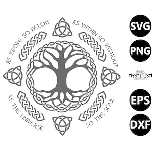 Zo boven zo onder levensboom SVG vector digitale bestanden