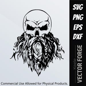 Schädel mit Bart Viking Skull SVG Vektor Digital Art