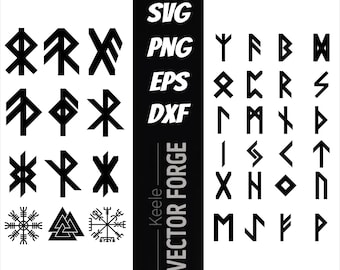 Pacote de vetores SVG de Elder Futhark e Bindrunas