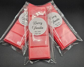 Berry Vanilla snap bar, wax melts, snap bars, soy wax, hand poured, fragranceful, gifts, gifts for her