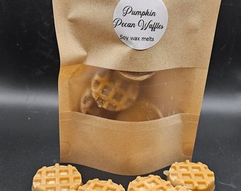 Pumpkin pecan waffles wax melts, food melts, waffles, waffle wax melts, food wax melts, soy wax melts, hand poured