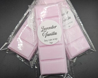 Lavender Vanilla wax melt snap bar, snap bars, wax melts, scented, scented wax melts, scented snap bars, gifts, gifts for her, soy wax, melt