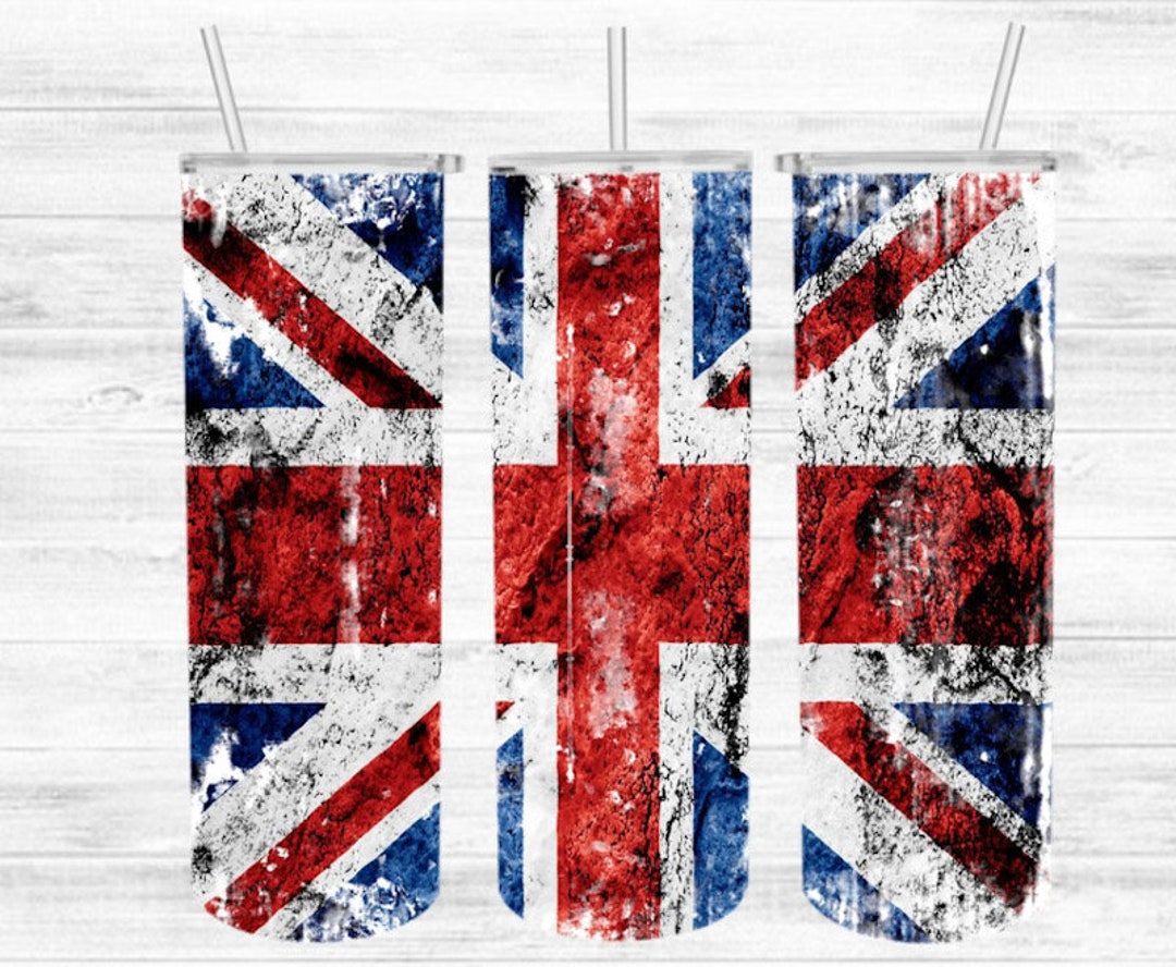 British Flag Skinny Tumbler 20oz Tumbler England Tumbler Etsy