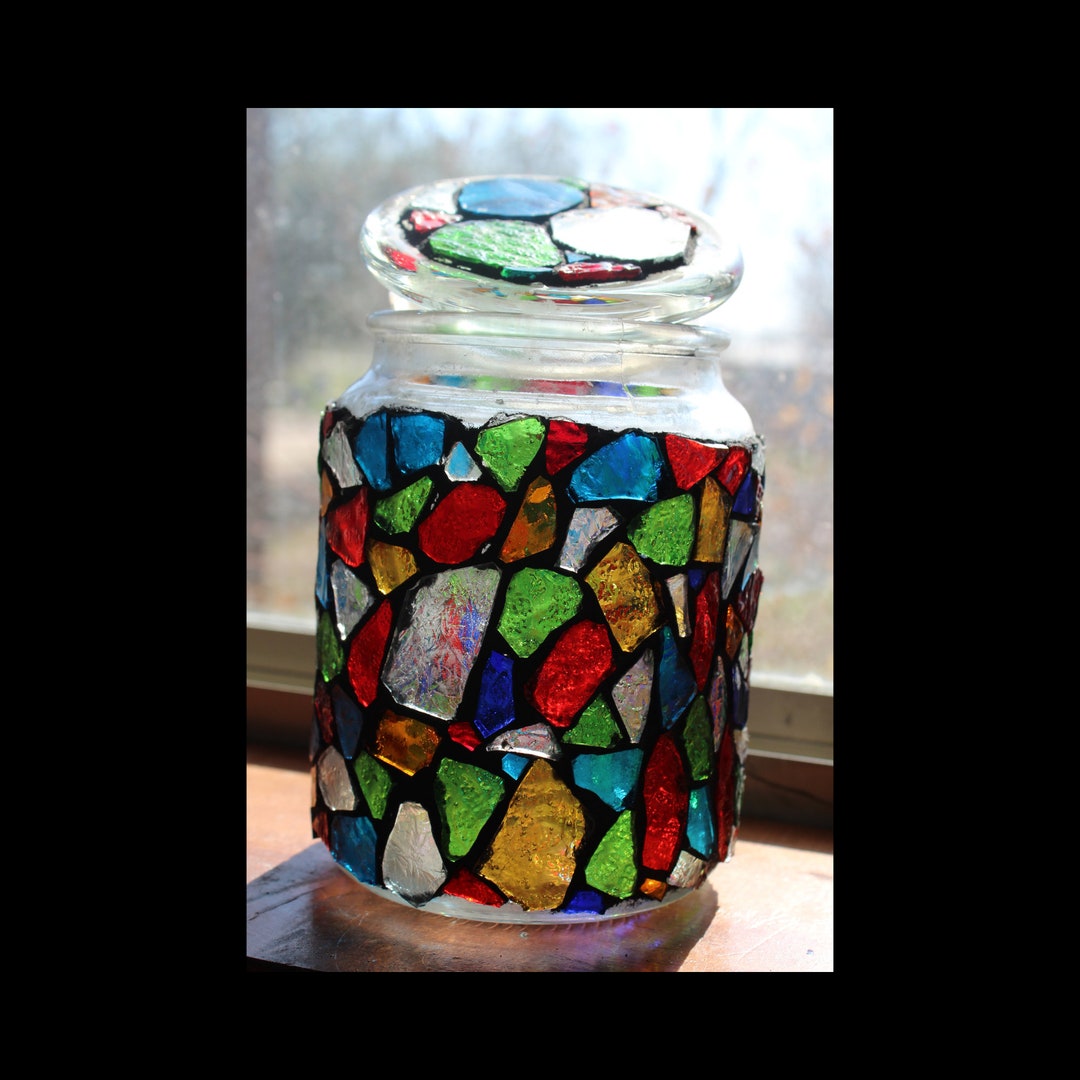Mosaic Artstained Glasslightboxnight Lightmixed Etsy