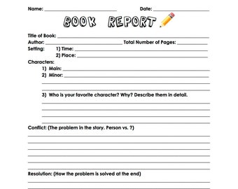 Book Report Worksheet