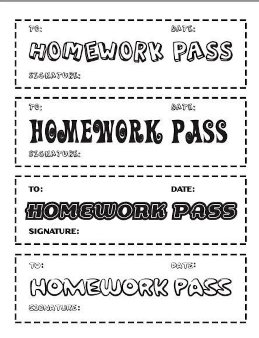 Fun Homework Passes - Etsy fun-homework-passes-etsy