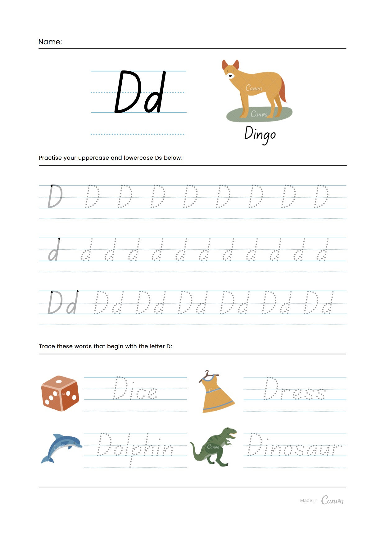 Alphabet Handwriting Practice Worksheets - Etsy