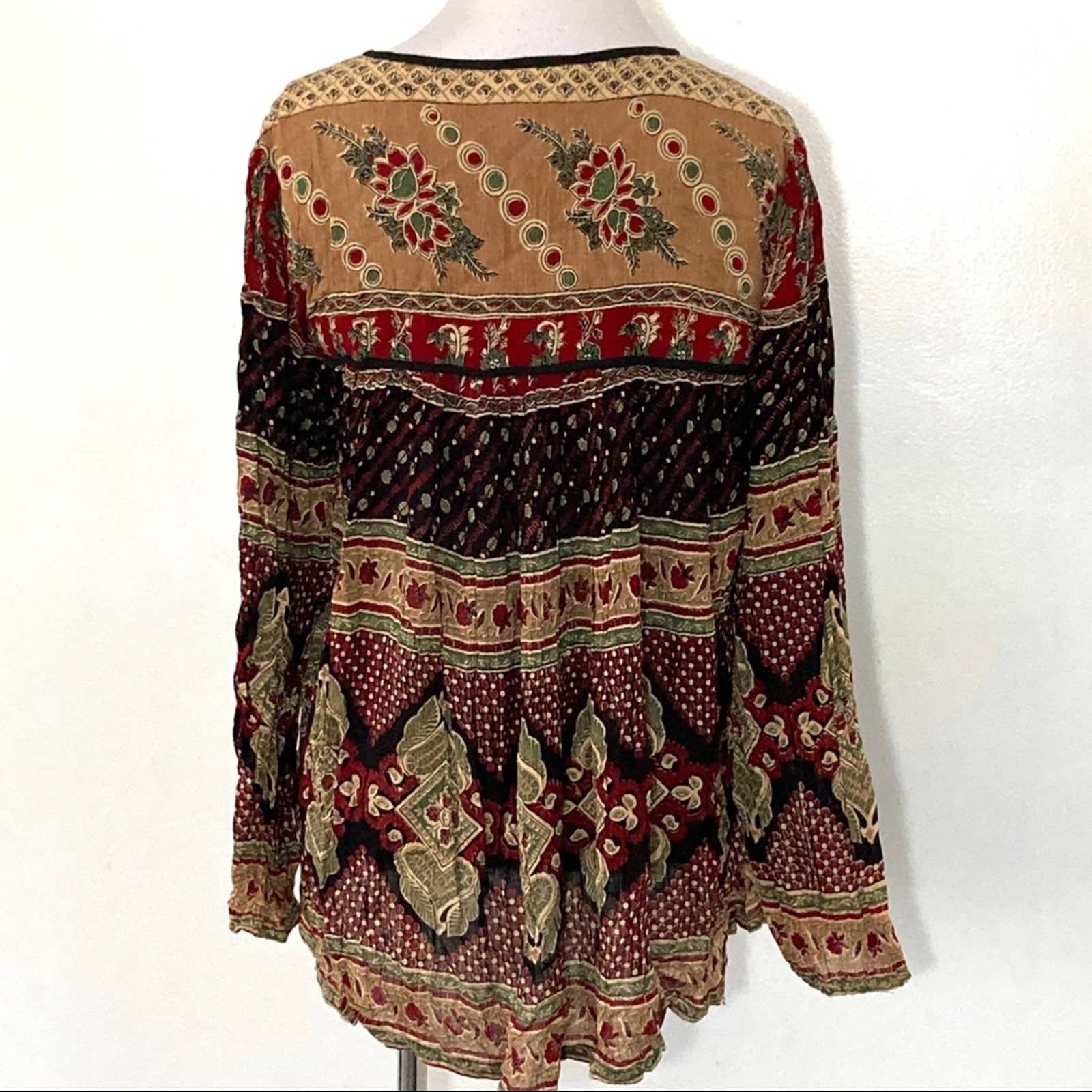 Vintage Indian Cotton Peasant Blouse Medium Etsy