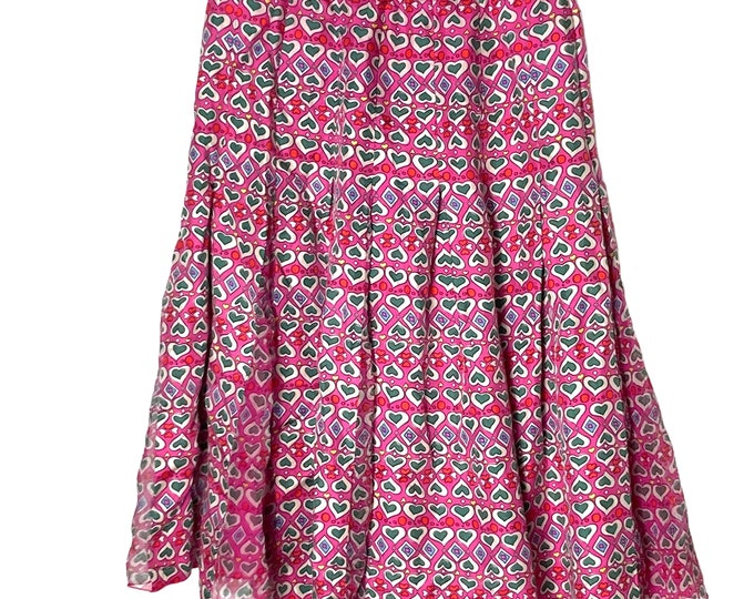 Vintage 00s Moschino Cheap and Chic Heart Print Silk Skirt 4