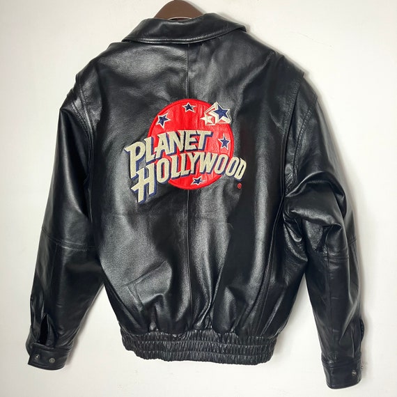 Vintage Hollywood Leather Bomber Jacket Medium Gem