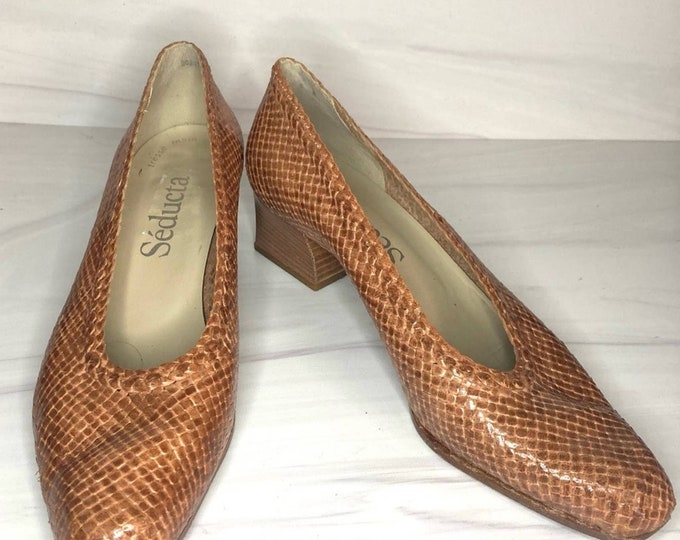 Vintage Woven Leather Heels Seducta by Charles Jourdan 8.5