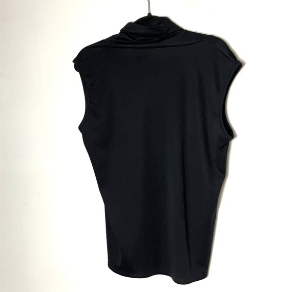 Vintage 70s Lane Bryant Talk Cowl Neck Top Black … - image 3