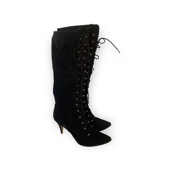 vintage lace up knee high boots