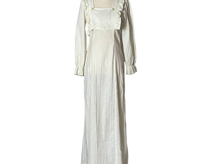 Vintage 70s Pommy Jrs. Prairie Dress Ivory Small