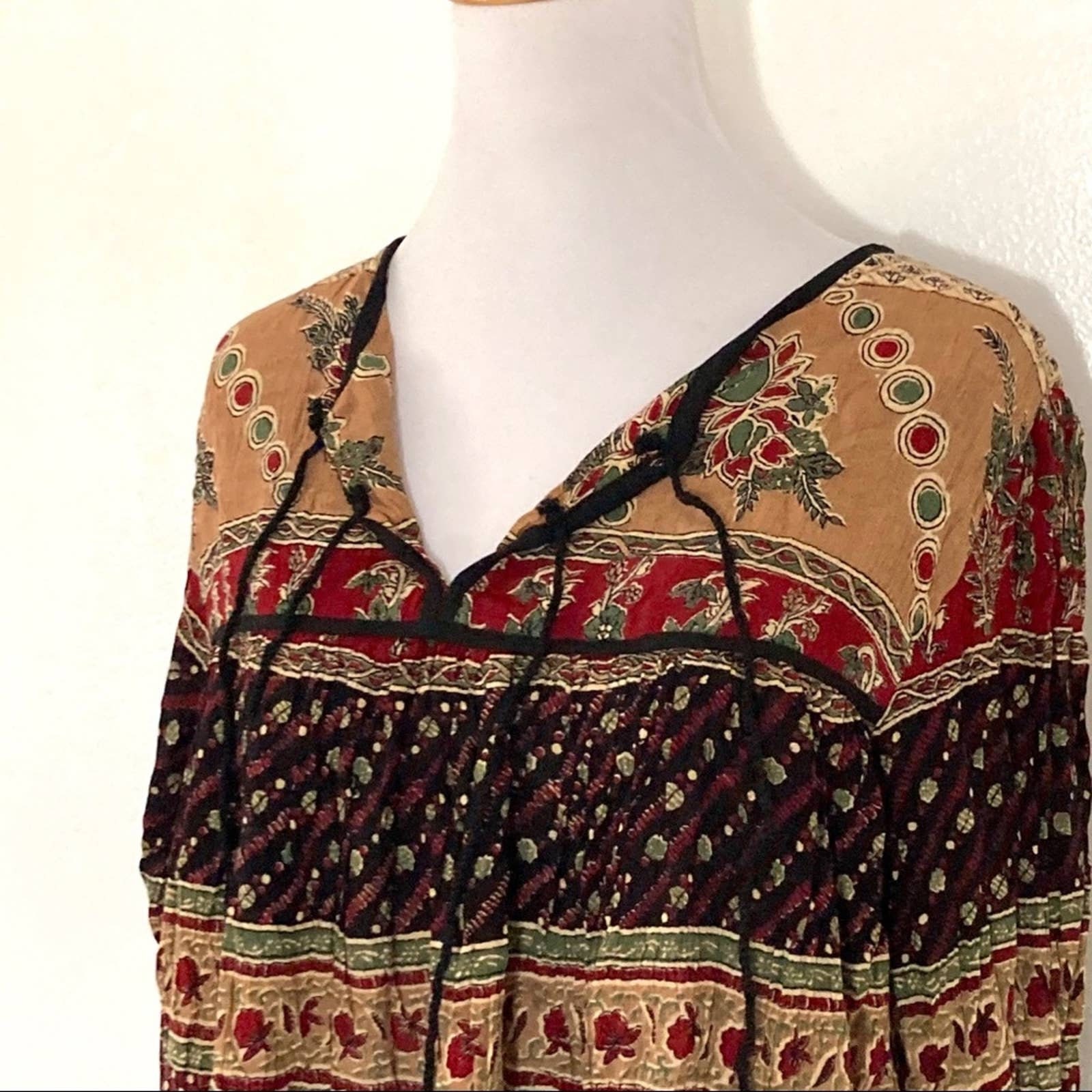 Vintage Indian Cotton Peasant Blouse Medium Etsy