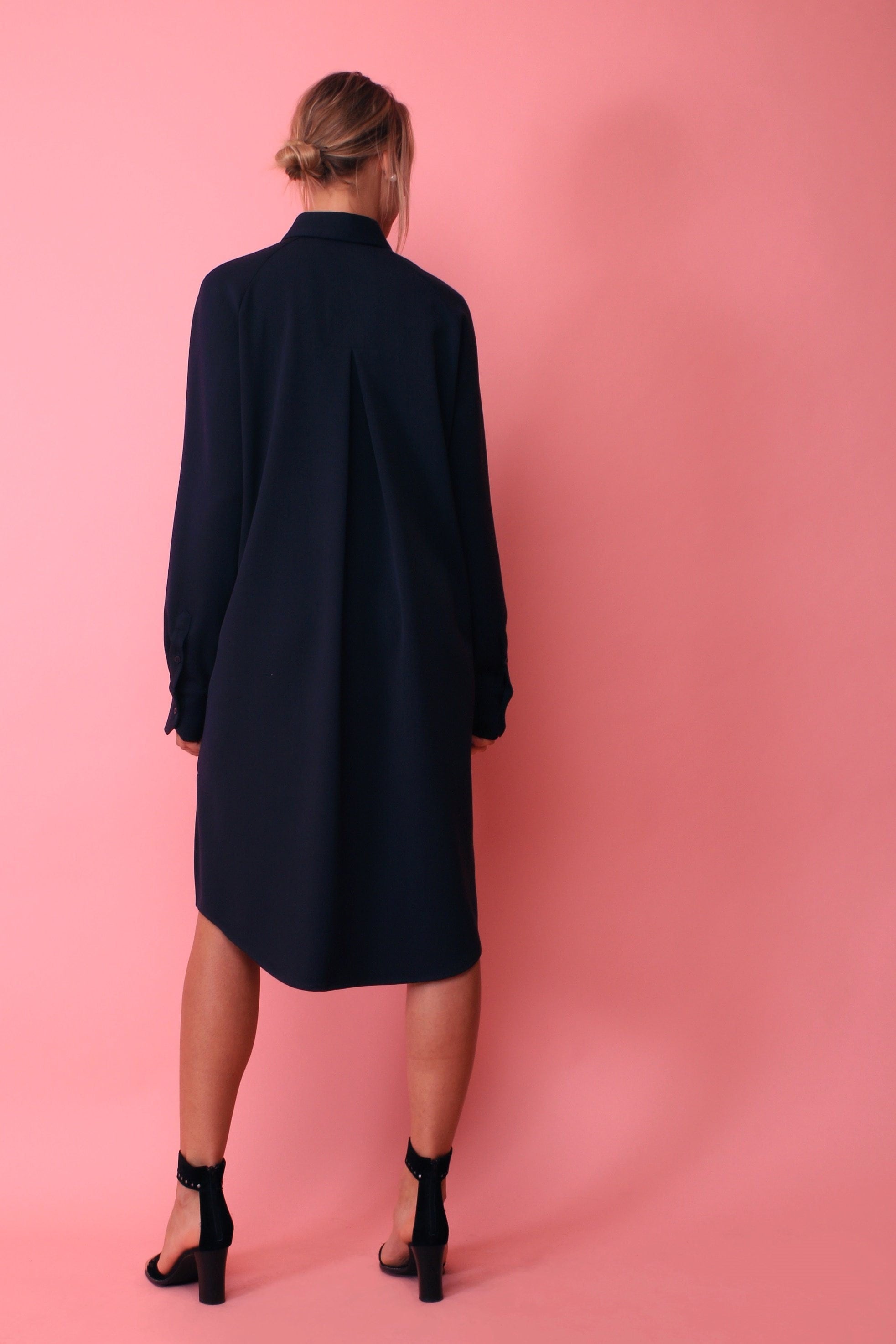 SALE - Limited Edition - Shirt Dress - Front Shorter Than Back - Long Sleeve Dress - Button Up Dress - Dress With Pockets