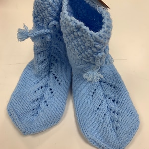 Warm Winter Socks - Knitted - Homemade Slippers - Grannys Made Socks - Christmas Gift