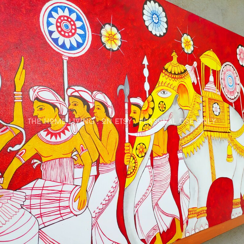 Sri Lanka Traditional Painting Kandy Perahara an Elephant Wall Art
